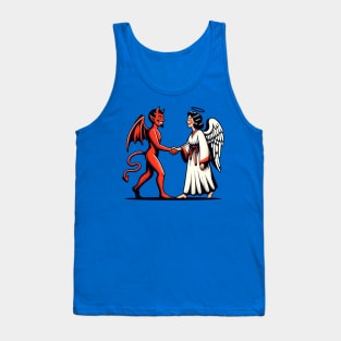 Devil and angel shaking hands Tank Top